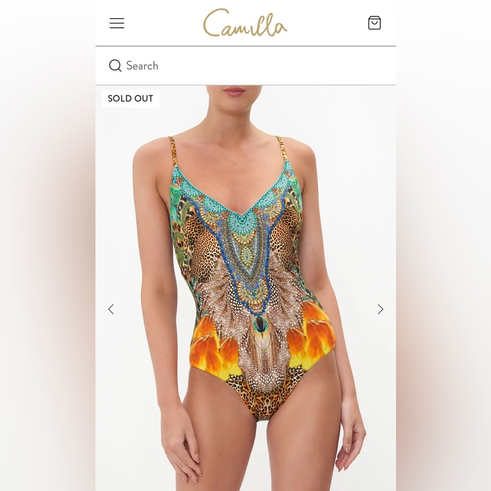 Camilla Multicolor Beaded Animal & Feather One-Piece Swimsuit - Picture 7 of 7